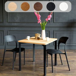 TRIVENTI Ashwood Dining Table 80x80cm - Black Round Legs