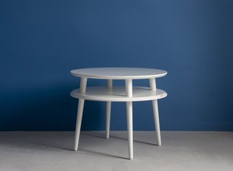 Konferenční stolek UFO průměr 57 cm x V 45 cm - bílý/bílé nohy