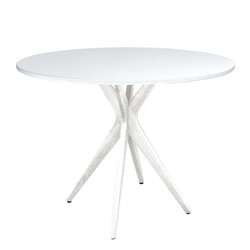 White Round Dining Table 90cm JUBI  | White Legs