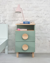 DABI Bedside Table 41x50cm Right Sage Green
