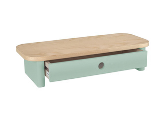 JUBI podstavec pod monitor 60x24cm se zásuvkou, jasanově zelený