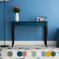 LILLO Schreibtisch 105x40cm Schwarze Beine / Petrol Blue