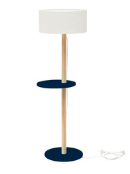 Stojací lampa UFO 45x150cm Tmavě modrá / Bílé stínidlo
