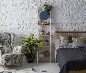 ASHME Žebříková police se zrcadlem 45x35x180cm - Bílý