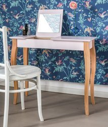 LILLO Toaletní stolek se zrcadlem - 105x35cm Práškově růžová