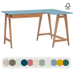 LUKA Corner Desk W 135cm x D 85cm Gentle Blue Oak Right Side