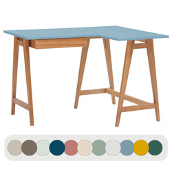 LUKA Corner Desk W115cm x D85cm Gentle Blue Oak Right Side