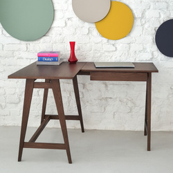 LUKA Corner Desk W 115cm x D 85cm Walnut Left Side