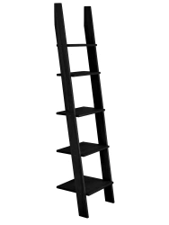 Holzleiterregal ASHME 45x35x180cm, schwarz gebeizte Esche