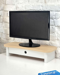 Stojan na monitor JUBI 60cm se zásuvkou, popelavě bílý