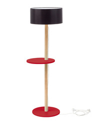 Stojací lampa UFO 45x150cm Červená / Černý stínidlo