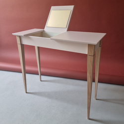 MIMO Schminktisch mit Spiegel 85x35cm Braun Beige