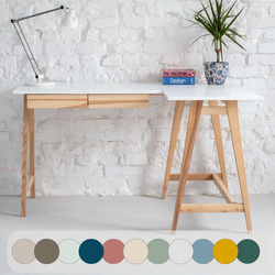LUKA Corner Desk W 135cm x D 85cm / Right Side, White, Ashwood