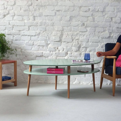 Konferenční stolek OVO HIGH Š 110 x H 70 cm, Šedozelená barva