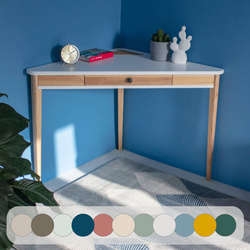 ASHME Rohový psací stůl 114x85x85cm - Bílý