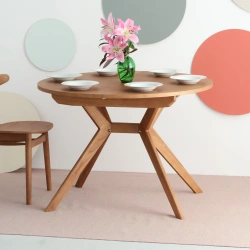 Rozkládací kulatý jídelní stůl 120 cm Biju Dub