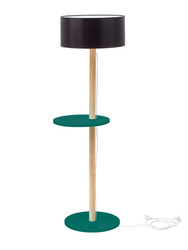 Stojací lampa UFO 45x150cm Mořská zelená / Černé stínidlo