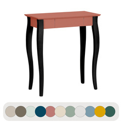 Malý psací stůl LILLO 65x40cm, Antická růžová, Černé nohy