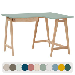 LUKA Corner Desk W115cm x D85cm, Right Side, Sage Green, Ashwood