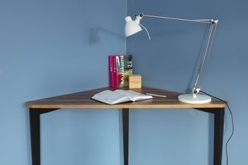 Rohový stůl NAJA Š114 x D85 x V75 cm, dub, černé nohy