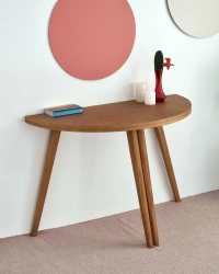 Rozkládací stůl ve tvaru půlměsíce MAWI průměr 120 cm Dub