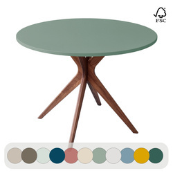 JUBI BOLD Round Dining Table 110cm Oak Sage Green