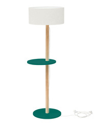 Stojací lampa UFO 45x150cm Mořská zelená / Bílé stínidlo