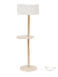 Stojací lampa UFO 45x150cm hnědo-béžová / bílé stínidlo