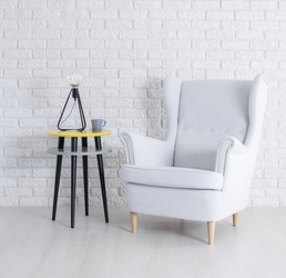 Odkládací stolek UFO průměr 45 cm x výška 61 cm -Tmavě šedá, Černé nohy