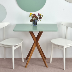 Rectangular Dining Table JUBI 55x80cm Oak Sage Green